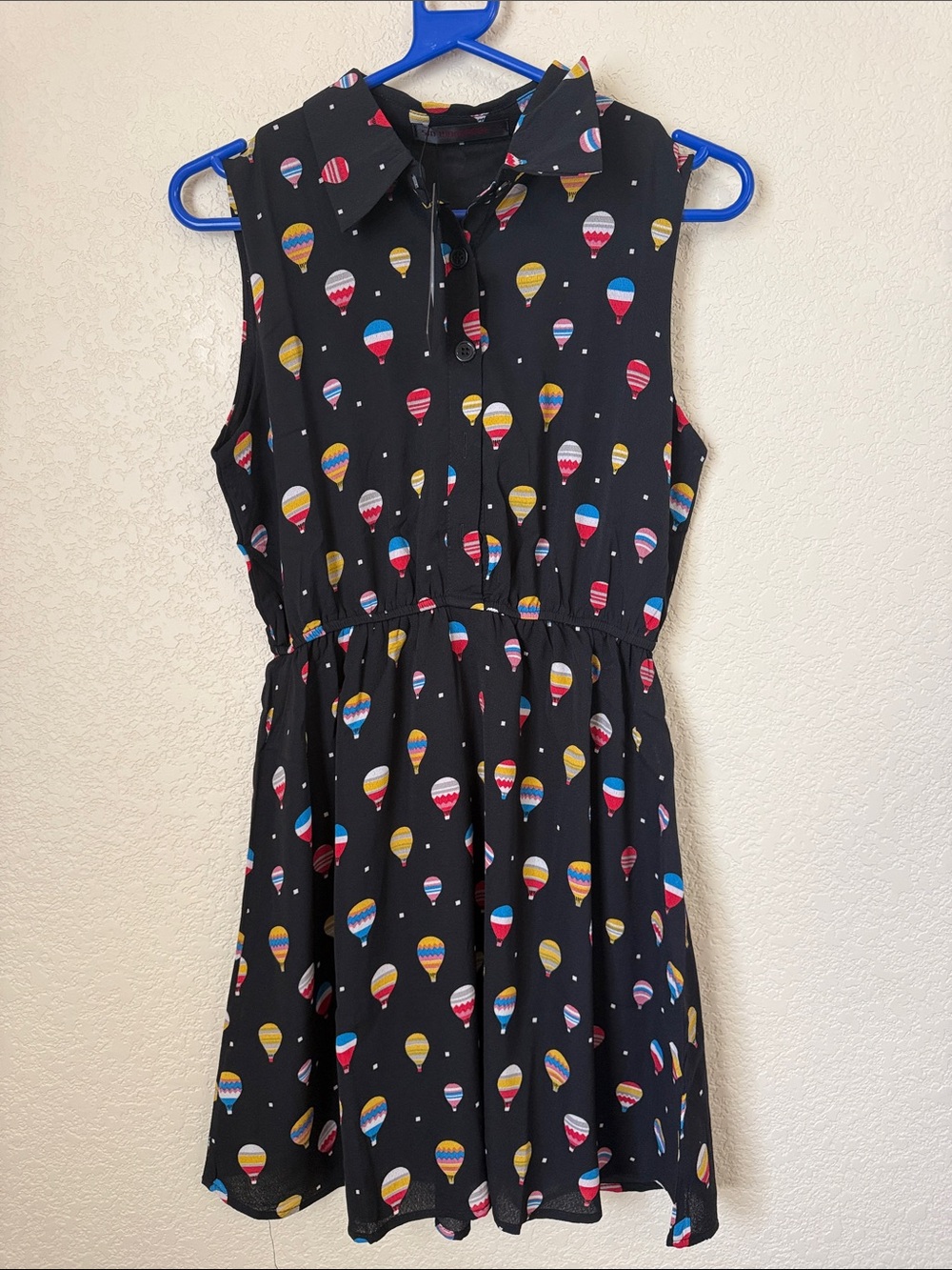 NWT SM Wardrobe Hot Air Balloon Print Sleeveless Dress Size Medium